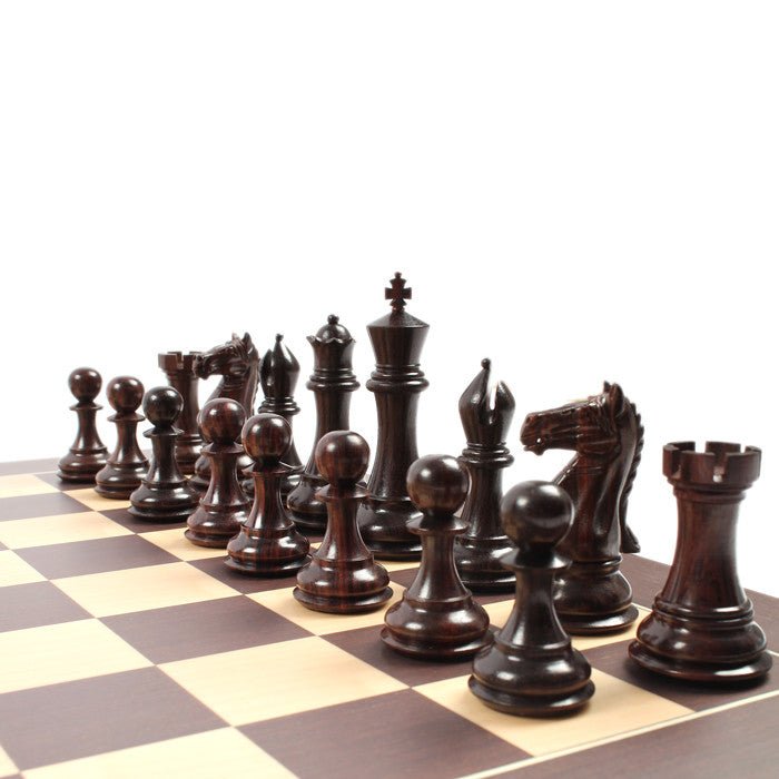 Ensemble Tournoi Deluxe - Bois de Rose - ensemble d'échecs classique - Rouge et Noir
