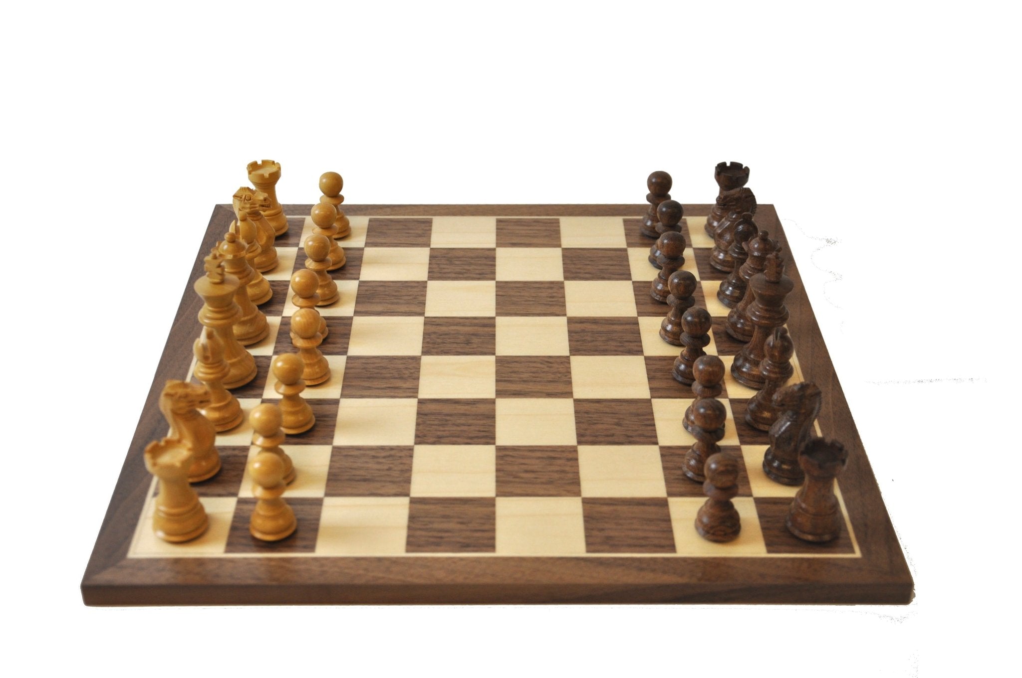 Ensemble Ultime Noyer - Pièces buis / acacia - Ensemble d’échecs classique - Rouge et Noir