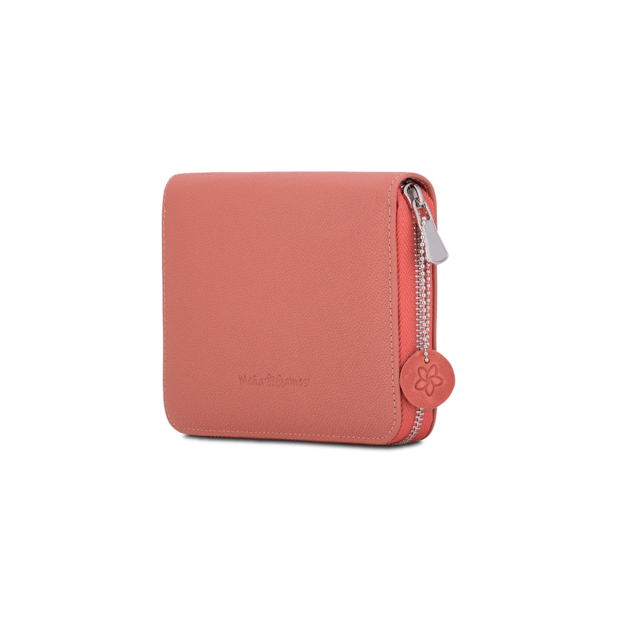 Etui de bridge en cuir pleine fleur - Corail - jeu de cartes coffret bridge à jouer coffret de cartes luxe - Rouge et Noir