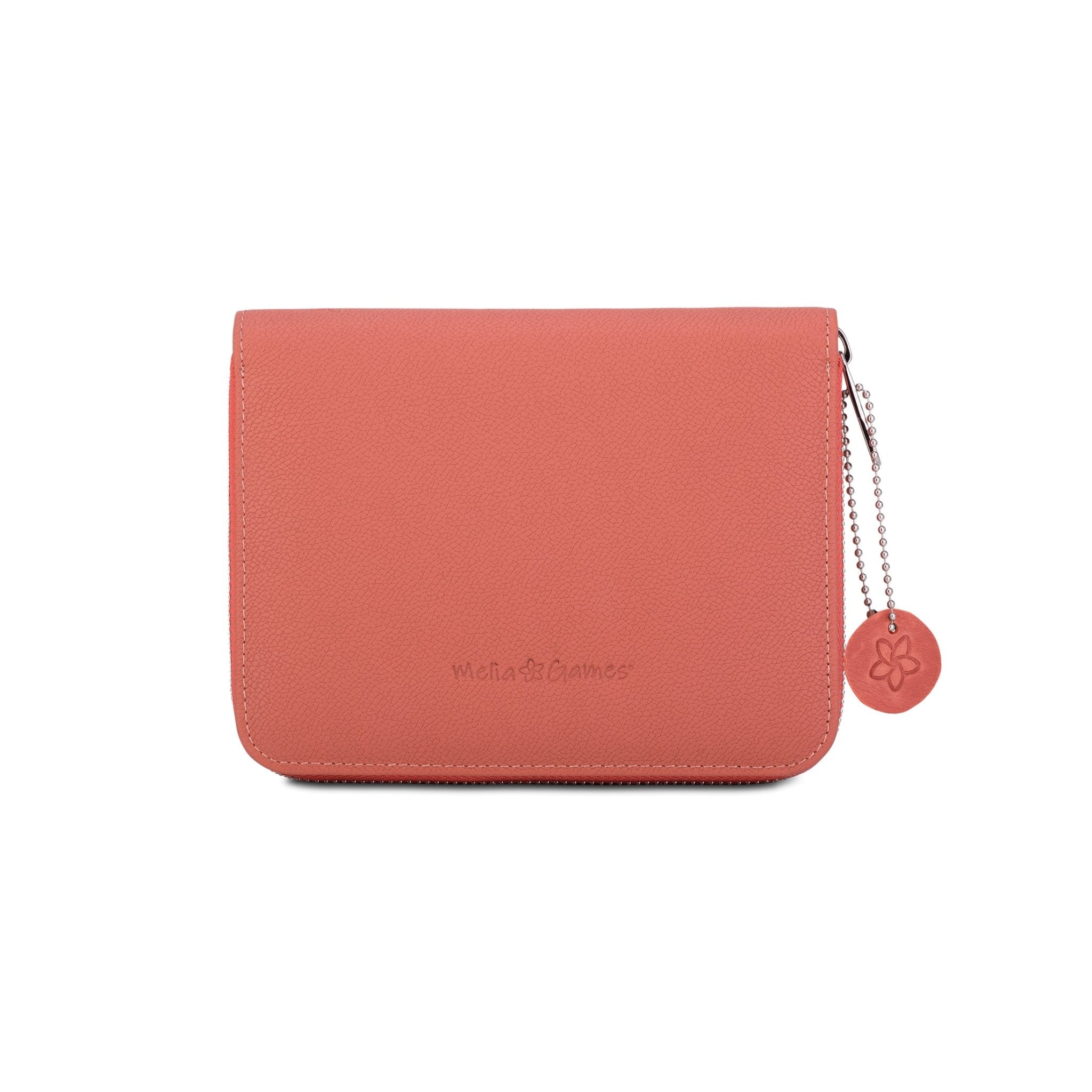 Etui de bridge en cuir pleine fleur - Corail - jeu de cartes coffret bridge à jouer coffret de cartes luxe - Rouge et Noir