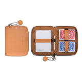 Etui de bridge en cuir pleine fleur - Soleil - jeu de cartes coffret bridge à jouer coffret de cartes luxe - Rouge et Noir