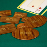 Exemplaire unique - 100 jetons ancien Bakélite - coffret de poker de luxe - Rouge et Noir