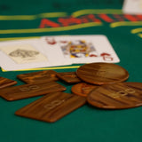 Exemplaire unique - 100 jetons ancien Bakélite - coffret de poker de luxe - Rouge et Noir