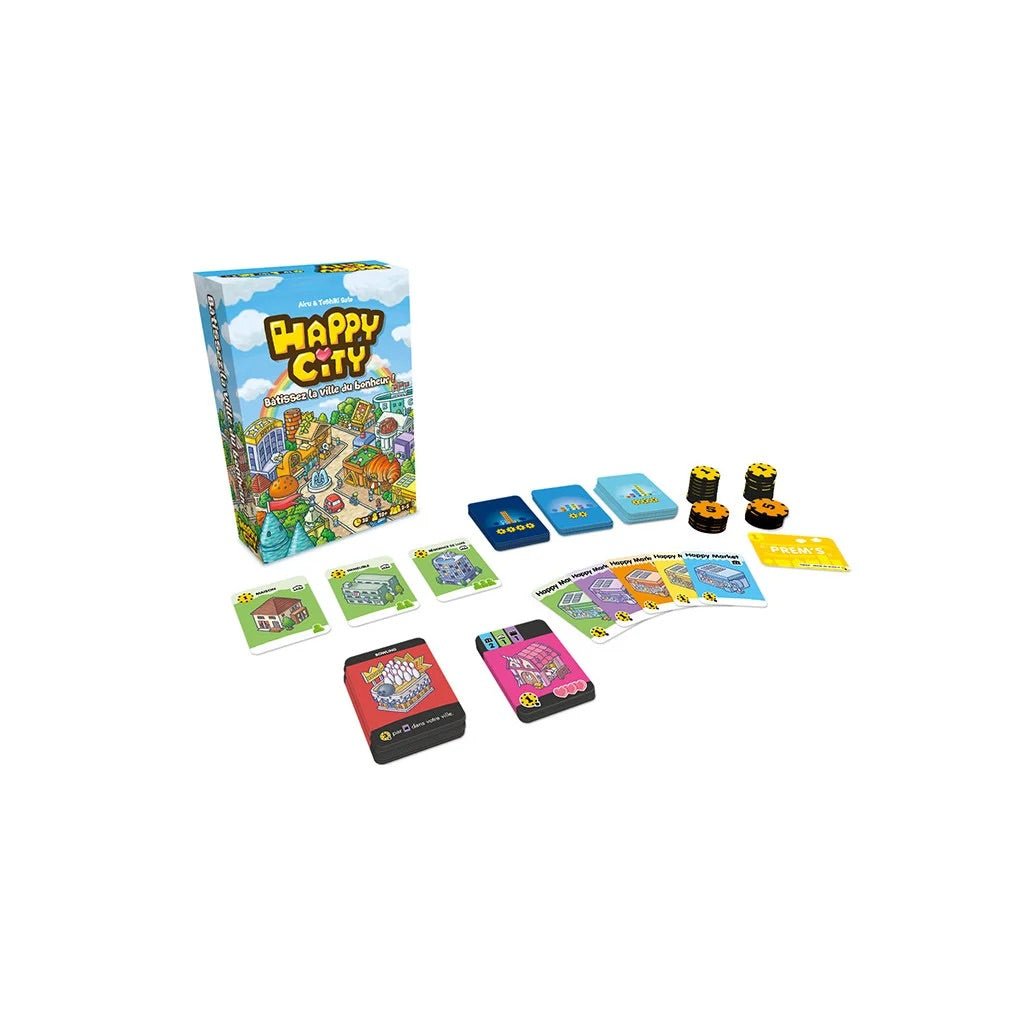 Happy city - Jeu de plateau de stratégie enfants - Rouge et Noir