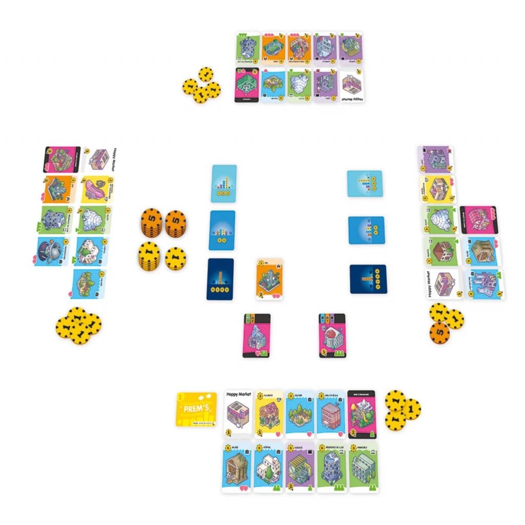 Happy city - Jeu de plateau de stratégie enfants - Rouge et Noir