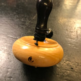 Toupie en buis à bouton d'ébène - Toupies cadeau bel objet - Rouge et Noir