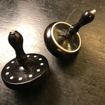 Toupie en ébène et Ivoire à bouton - Toupies cadeau bel objet - Rouge et Noir