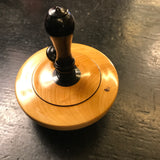 Toupie en buis à bouton d'ébène -GM - Toupies cadeau bel objet - Rouge et Noir