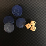 Jetons de 421 marbrés - Bleu - par 25 - jeu de dés coffret de dés - Rouge et Noir