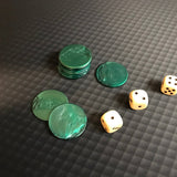 Jetons de 421 marbrés - Vert - par 25 - jeu de dés coffret de dés - Rouge et Noir