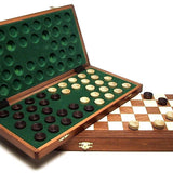 Jeu de dames pliable Acajou GM - jeu traditionnel jeu de dames - Rouge et Noir