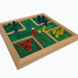 Jeu de petits chevaux avec écuries - jeu traditionnel jeu de tock oies dadas - Rouge et Noir