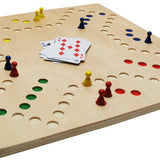 Jeu de tock réversible 4j / 6j - bois clair - jeu traditionnel jeu de tock oies dadas - Rouge et Noir