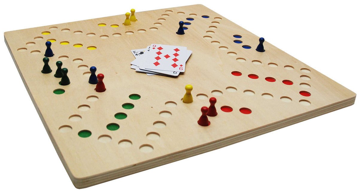 Jeu de tock réversible 4j / 6j - bois clair - jeu traditionnel jeu de tock oies dadas - Rouge et Noir