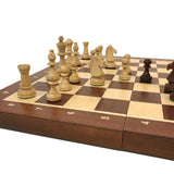 Jeu d'échecs - Coffre Acajou - Lettré-Chiffré - Coffret d'échecs et jeu d'échecs ensemble classique de voyage en bois
