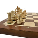 Jeu d'échecs - Coffre Acajou - Lettré-Chiffré - Coffret d'échecs et jeu d'échecs ensemble classique de voyage en bois