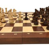 Jeu d'échecs - Coffre Acajou - Lettré-Chiffré - Coffret d'échecs et jeu d'échecs ensemble classique de voyage en bois