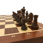 Jeu d'échecs - Coffre Acajou - Lettré-Chiffré - Coffret d'échecs et jeu d'échecs ensemble classique de voyage en bois
