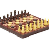 Jeu d'échecs de voyage en plastique magnétique - PM - 17 x 9 cm - jeu d'échecs de voyage - Rouge et Noir