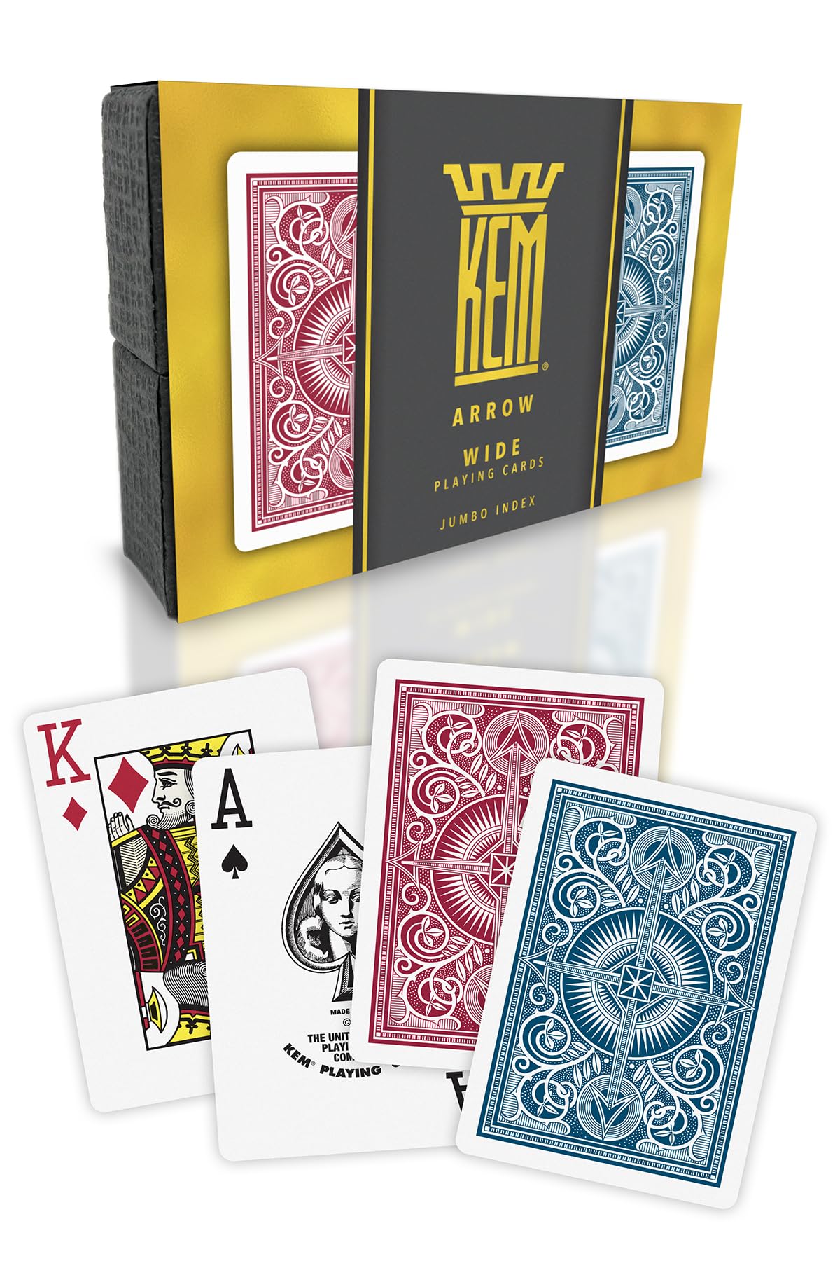 Kem double poker - index Jumbo - Bleu / Rouge - cartes de poker - Rouge et Noir