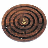 Labyrinthe - Ancre - Casse - tête en bois jeu d'adresse en bois - Rouge et Noir