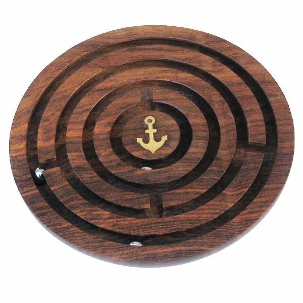 Labyrinthe - Ancre - Casse - tête en bois jeu d'adresse en bois - Rouge et Noir