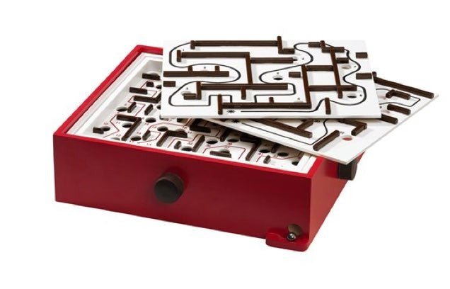 Labyrinthe Brio - Rouge - 3 plateaux - Jeu d'adresse en bois - Rouge et Noir