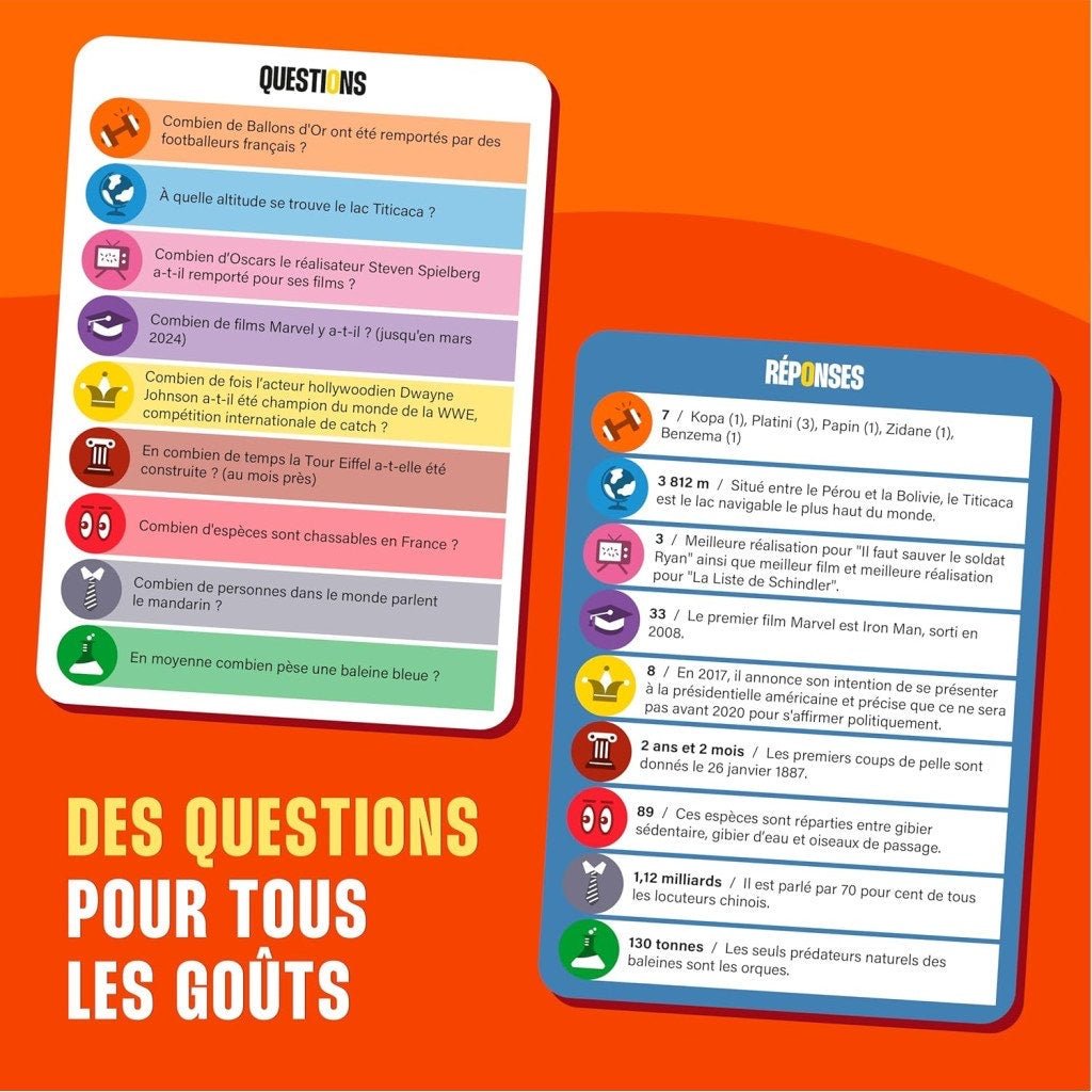 Le plus proche gagne - Jeu de questions - Rouge et Noir