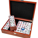 Mah - Jong - Coffret bois - Effet loupe - jeu traditionnel jeu de mah - jong - Rouge et Noir