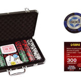Mallette de 300 jetons - Poker Club - 14,5 gr - mallette de poker aluminium - Rouge et Noir