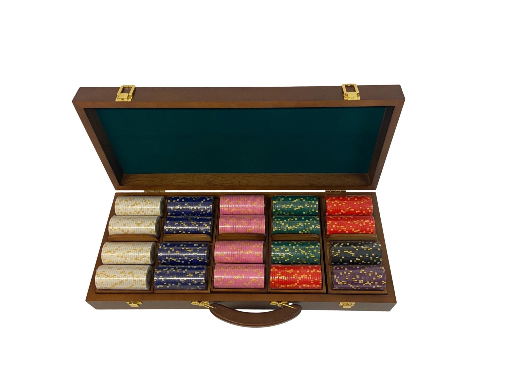 Mallette de 500 jetons - Bois avec racks - Sunshine - 14,5 gr - mallette de poker en aluminium coffret de poker de luxe cadeau bel objet - Rouge et Noir