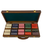 Mallette de 500 jetons - Bois avec racks - Sunshine - 14,5 gr - mallette de poker en aluminium coffret de poker de luxe cadeau bel objet - Rouge et Noir
