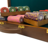 Mallette de 500 jetons - Bois avec racks - Sunshine - 14,5 gr - mallette de poker en aluminium coffret de poker de luxe cadeau bel objet - Rouge et Noir