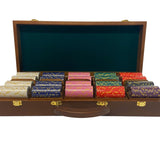 Mallette de 500 jetons - Bois avec racks - Sunshine - 14,5 gr - mallette de poker en aluminium coffret de poker de luxe cadeau bel objet - Rouge et Noir