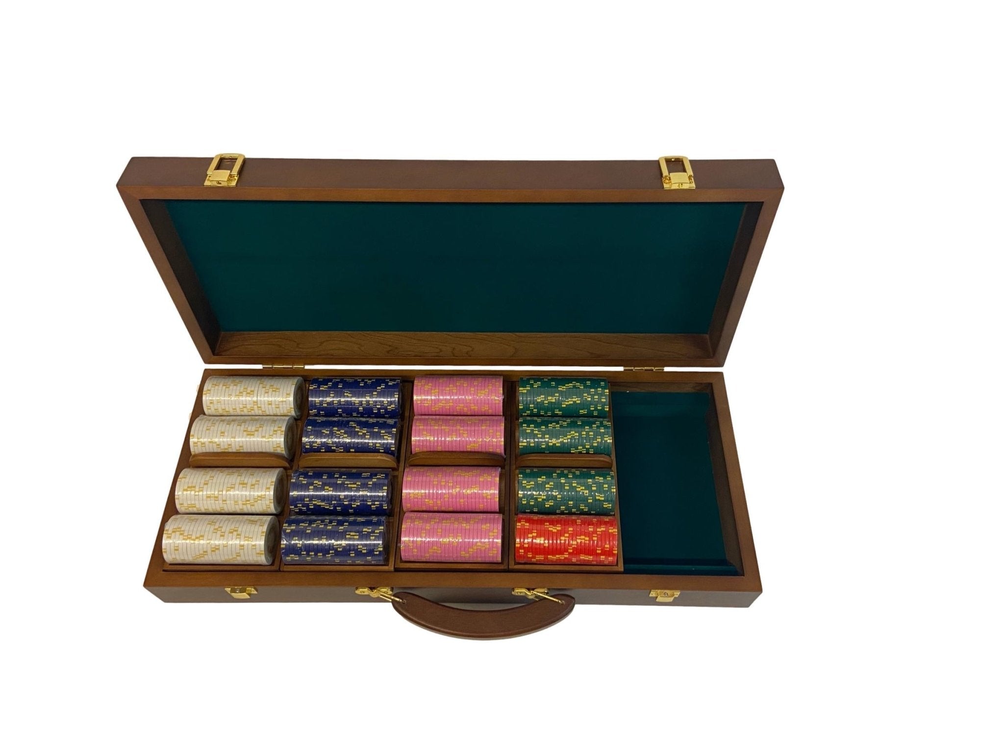 Mallette de 500 jetons - Bois avec racks - Sunshine - 14,5 gr - mallette de poker en aluminium coffret de poker de luxe cadeau bel objet - Rouge et Noir