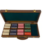 Mallette de 500 jetons - Bois avec racks - Sunshine - 14,5 gr - mallette de poker en aluminium coffret de poker de luxe cadeau bel objet - Rouge et Noir