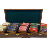 Mallette de 500 jetons - Bois avec racks - Sunshine - 14,5 gr - mallette de poker en aluminium coffret de poker de luxe cadeau bel objet - Rouge et Noir