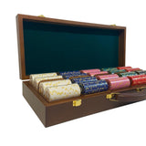 Mallette de 500 jetons - Bois avec racks - Sunshine - 14,5 gr - mallette de poker en aluminium coffret de poker de luxe cadeau bel objet - Rouge et Noir