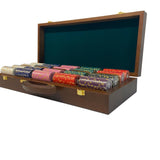 Mallette de 500 jetons - Bois avec racks - Sunshine - 14,5 gr - mallette de poker en aluminium coffret de poker de luxe cadeau bel objet - Rouge et Noir