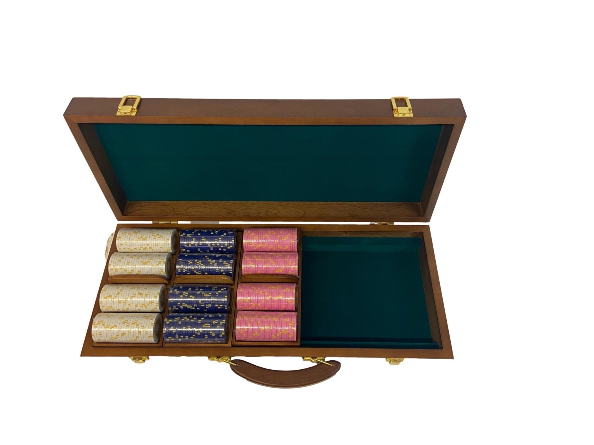 Mallette de 500 jetons - Bois avec racks - Sunshine - 14,5 gr - mallette de poker en aluminium coffret de poker de luxe cadeau bel objet - Rouge et Noir