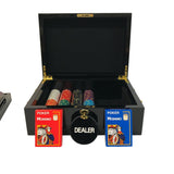 Mallette de 500 jetons - Bois laqué Noir - Sunshine - 14,5 gr - mallette de poker aluminium coffret de poker de luxe cadeau bel objet - Rouge et Noir