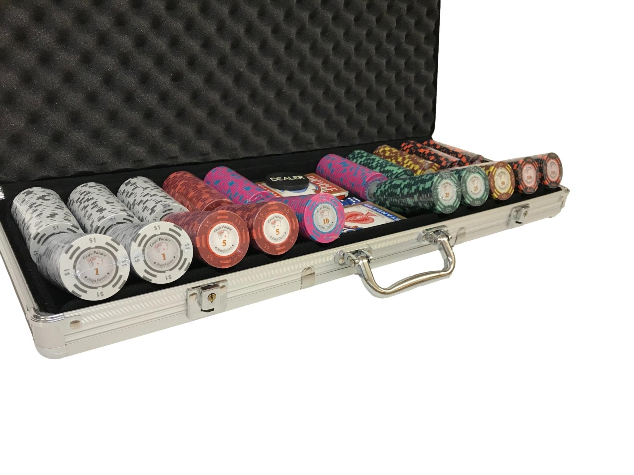 Mallette de 500 jetons - Chips Palace MC - 14,5 gr - mallette de poker aluminium coffret de poker de luxe - Rouge et Noir