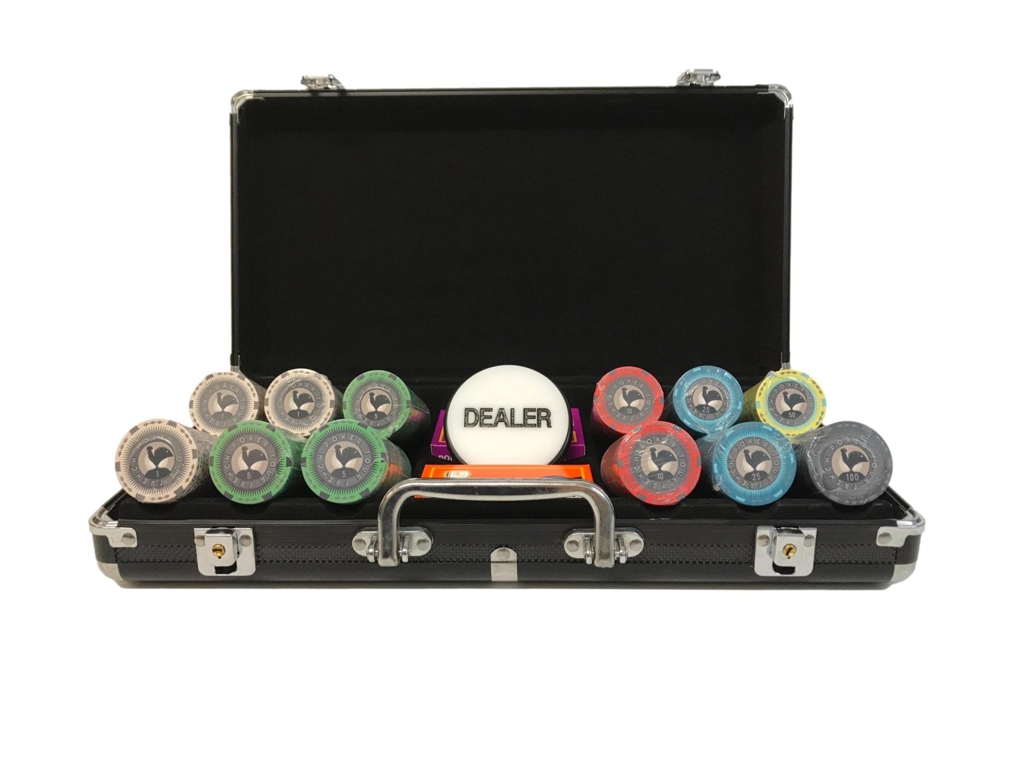 Mallette Poker - 300 jetons Céramique - coffret de poker de luxe cadeau bel objet - Rouge et Noir