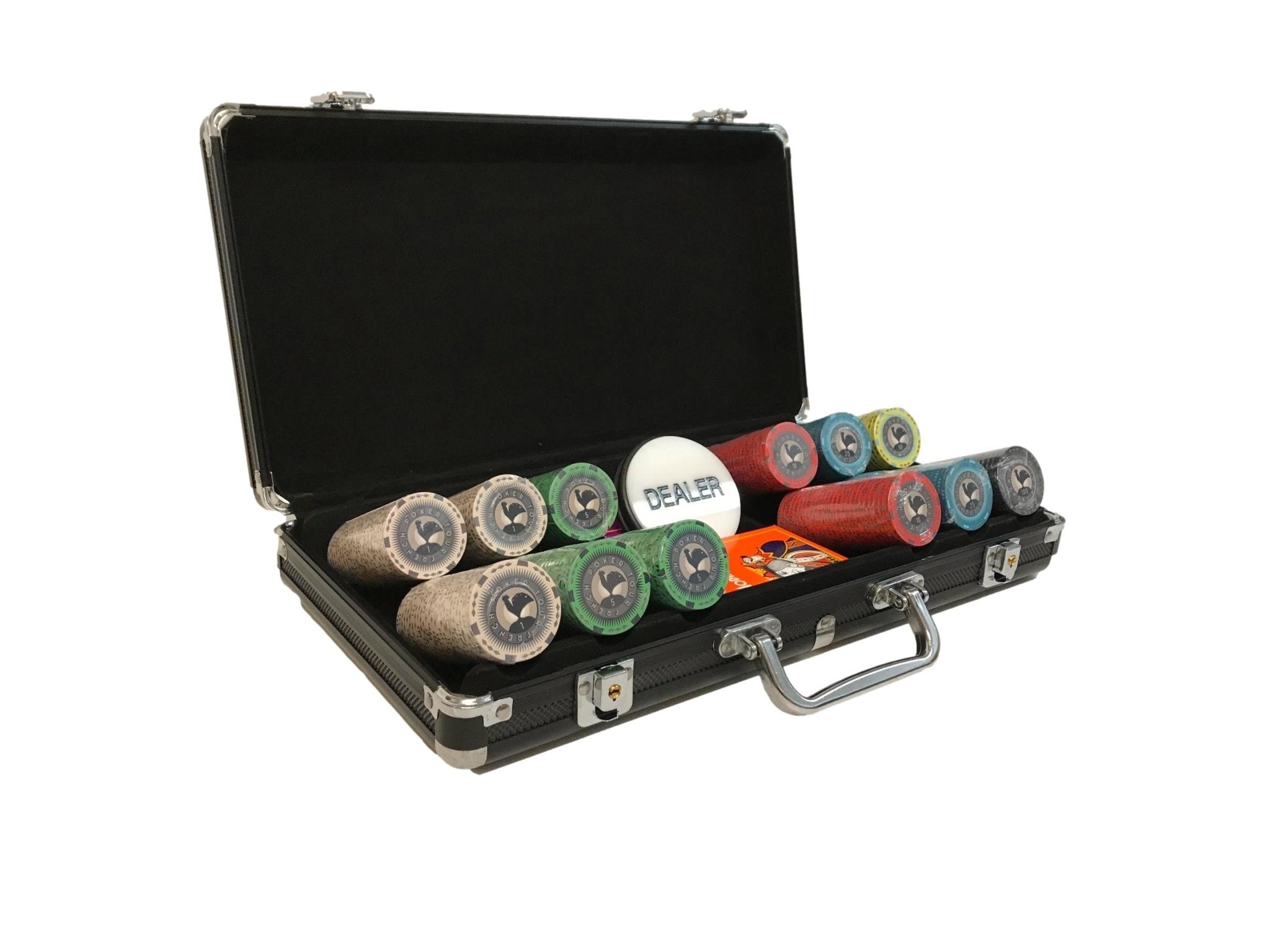 Mallette Poker - 300 jetons Céramique - coffret de poker de luxe cadeau bel objet - Rouge et Noir