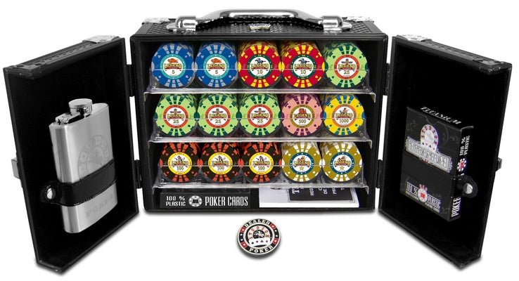 Mallette Poker coffre tanker - Jetons Legend 14 gr - mallette de poker aluminium coffret de poker de luxe cadeau bel objet - Rouge et Noir
