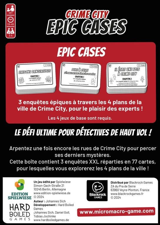 Micro Macro - Extension - Epic Cases - Jeu de plateau de stratégie coopératif - Rouge et Noir