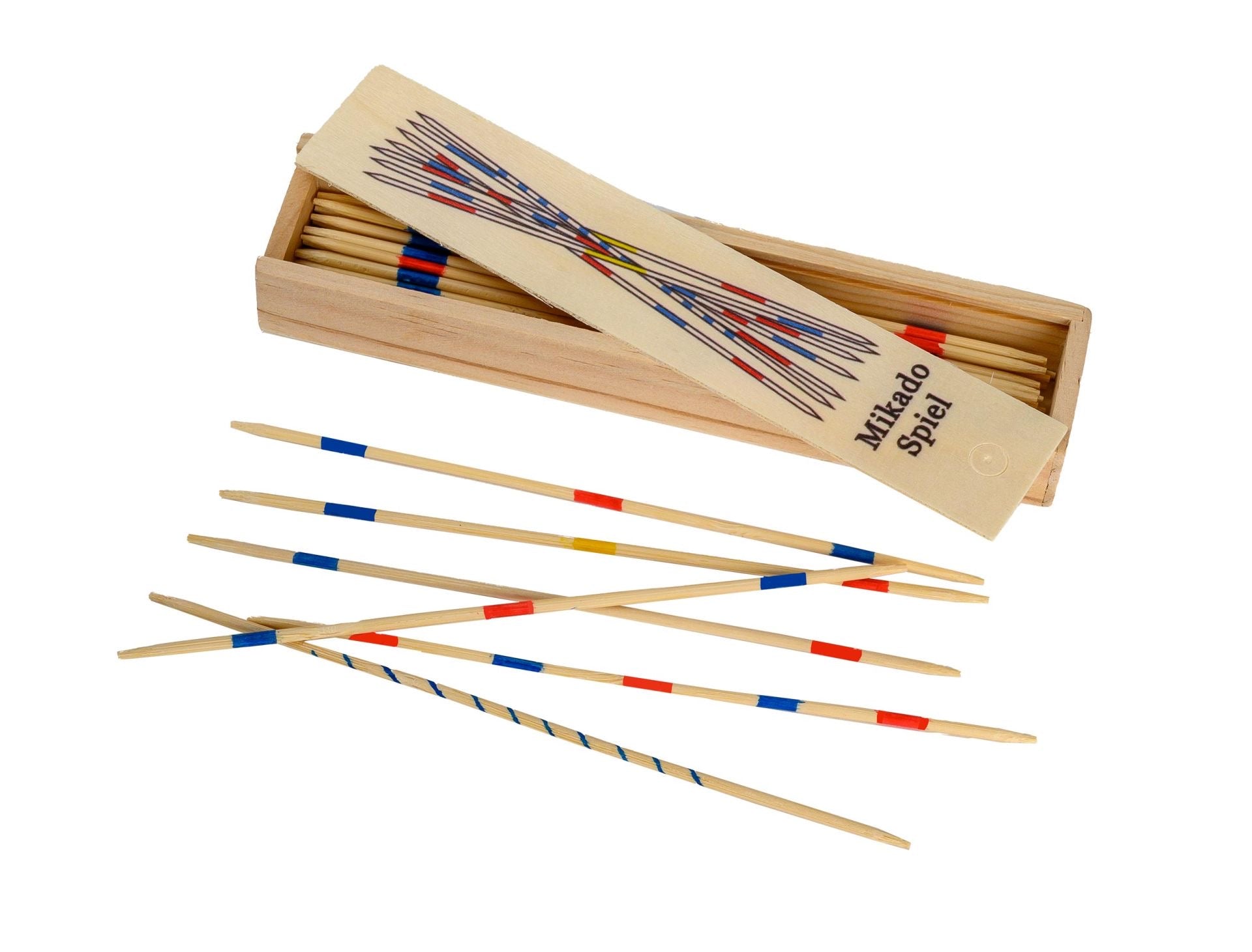 Mikado - Boite plumier PH - jeu d'adresse en bois - Rouge et Noir