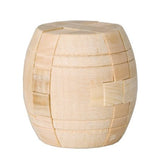 Mini casse - tête 3D en bois - Tonneau - Casse - tête en bois - Rouge et Noir