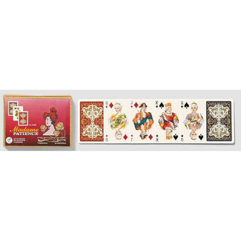 Patiences Madame - jeu de cartes jeu de patiences cadeau sénior - Rouge et Noir
