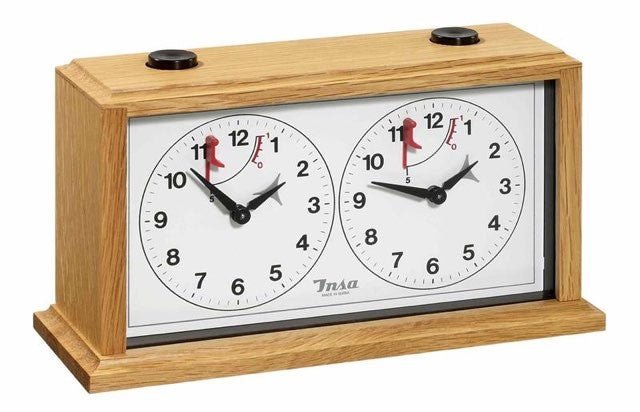 Pendule Rétro bois - PH - accessoire d'échecs pendule d'échecs - Rouge et Noir